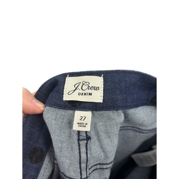 J. Crew Jeans Womens 27 9" High Rise Toothpick Skinny Blue Velvet Polka Dot - Picture 4 of 7